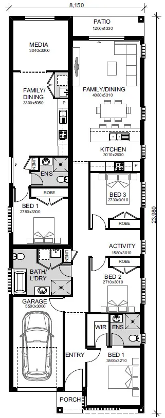 Austral-Home-and-Land-Packages 470-510-Fourth-Ave Floor-plans Lot-22-Opt-3