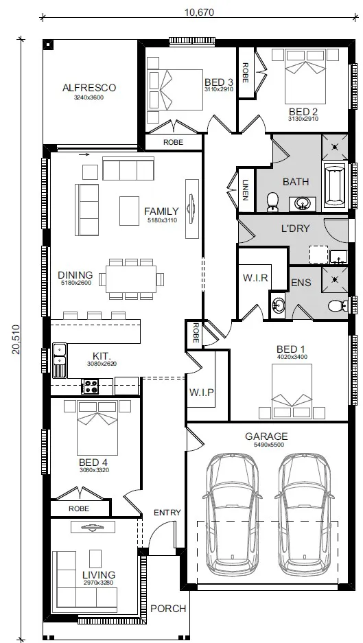 Bringelly-Birling Floor-Plans Lot-5024-Option-1