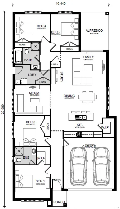 Bringelly-Birling Floor-Plans Lot-5024-Option-2