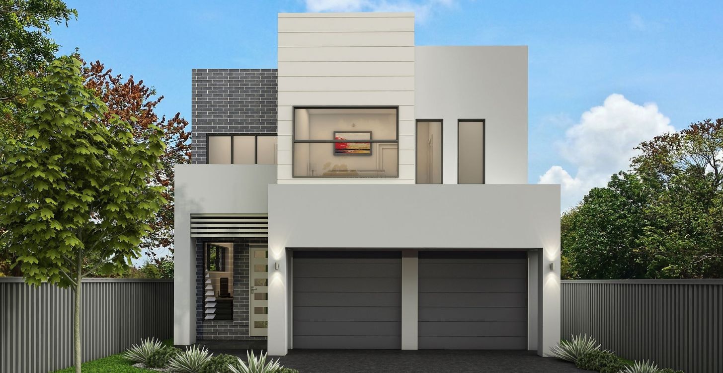 Home-Designs Double-Storey 10m-Double-Storey-Balmain-Display-Home Facades wells
