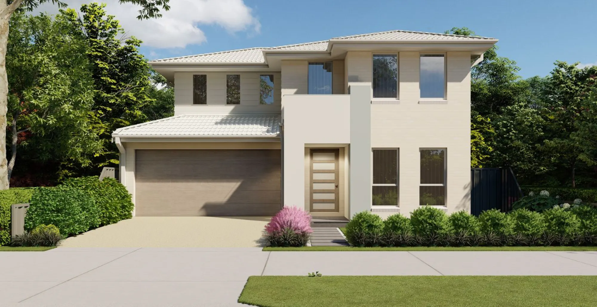 Home-Designs Double-Storey 12.5-Double-Storey-Zero-Lot-Boundary-Riverton Facades hamptons-light