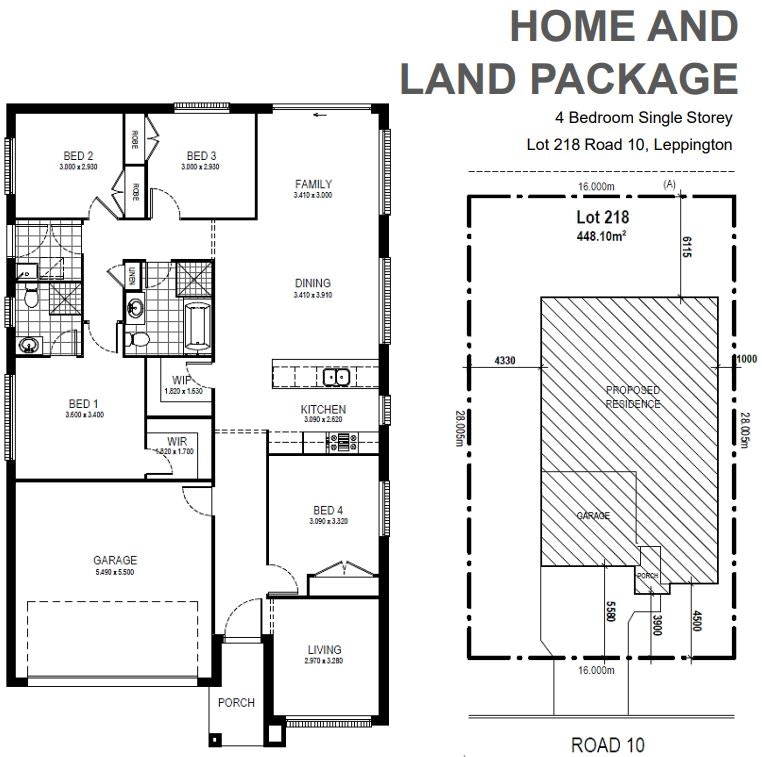 Leppington-Home-and-Land-Packages Floor-plans Lot 218 Road10- option 1
