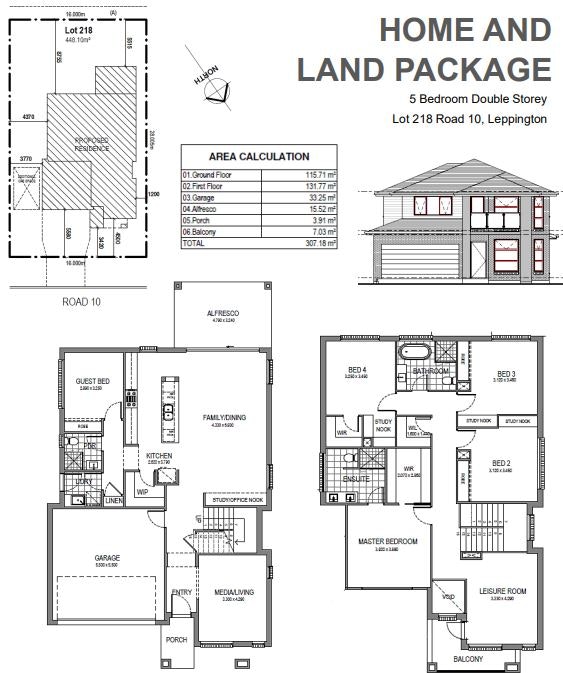 Leppington-Home-and-Land-Packages Floor-plans Lot 218 Road10- option 3