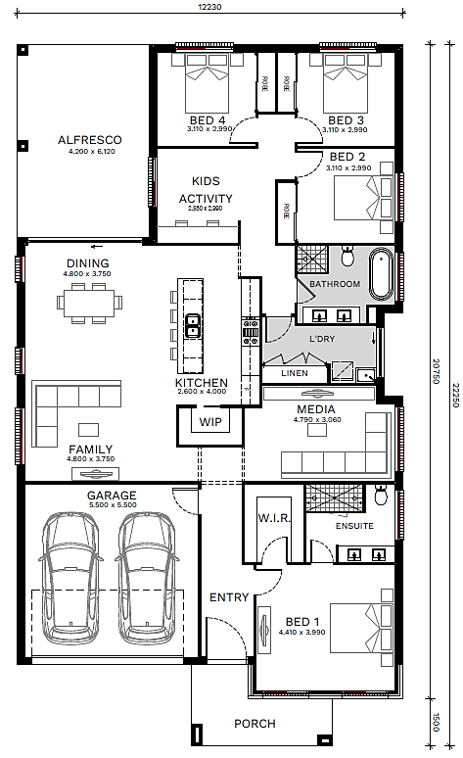 North-Wilton-Home-and-Land-Packages Floorplans lot-1045-opt-1