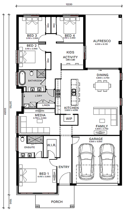 North-Wilton-Home-and-Land-Packages Floorplans lot-1079-opt-2